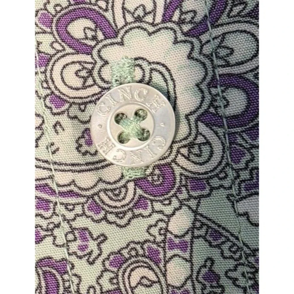 Cinch Men's Western Paisley Long Sleeve Button Front Shirt Large Cowboy Rodeo